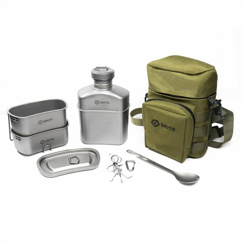 backcountry cookware - GRITR Titanium Canteen Mess Kit