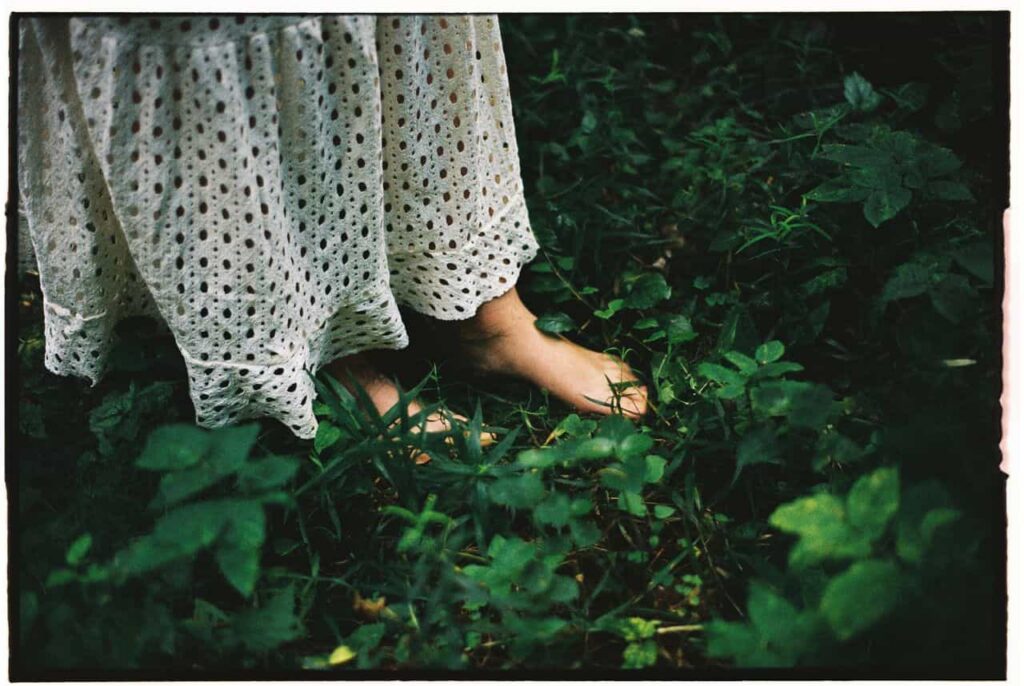return of the trail - Bare feet stepped directly onto the rich forest soil and pine needles.